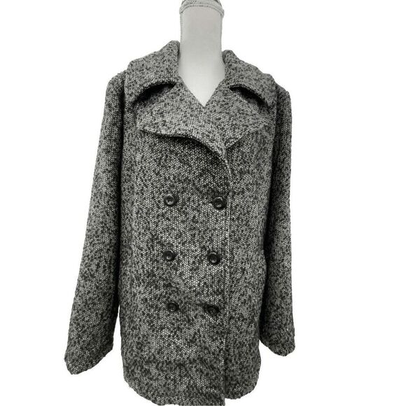 Valerie Stevens Grey Double Breast  pea coat Size 2X - Picture 1 of 13